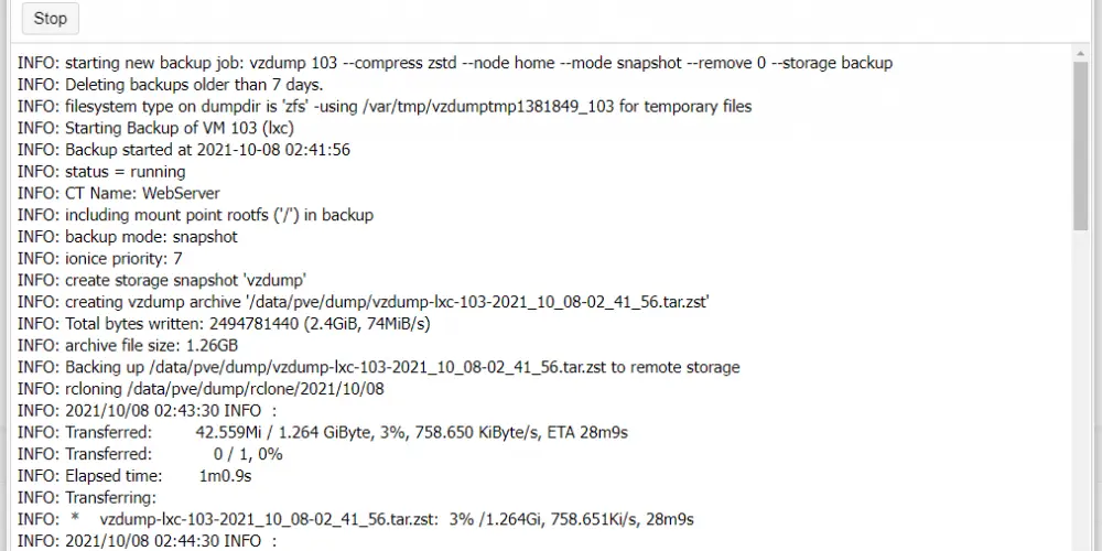在 Proxmox VE 中直接備份至 Google Drive (vzdump + rclone)